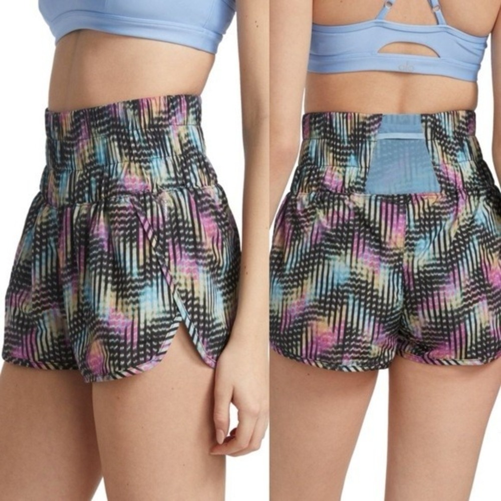 Free People Movement The Way Home Abstract Print Running Shorts Multi Size M